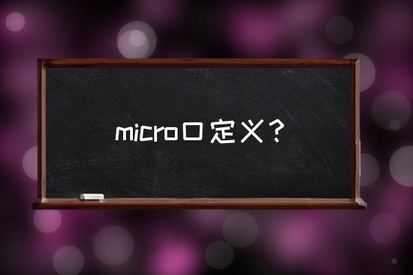 micro接口 micro口定义？