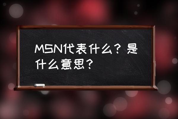 msn还代表啥意思 MSN代表什么？是什么意思？
