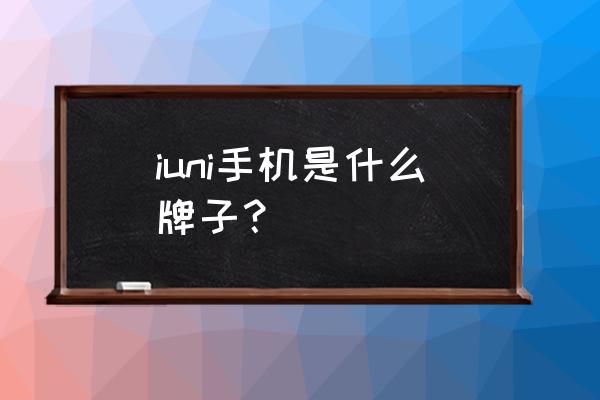 iuni最后一部手机 iuni手机是什么牌子？