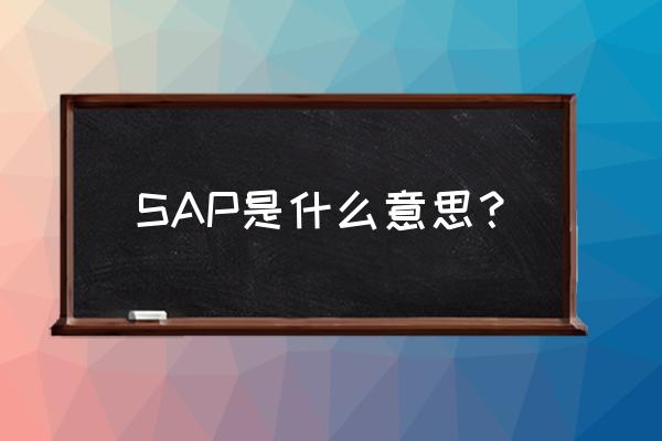 sap是什么意思 做些什么 SAP是什么意思？