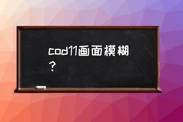 使命召唤11优化 cod11画面模糊？