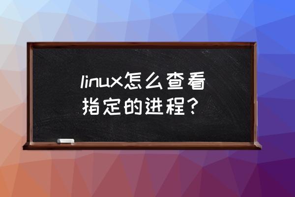 linux查看进程详细信息 linux怎么查看指定的进程？