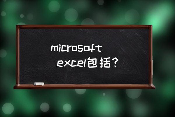 microsoft excel microsoft excel包括？