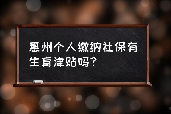 外地人在惠州可以申请生育险吗 惠州个人缴纳社保有生育津贴吗？