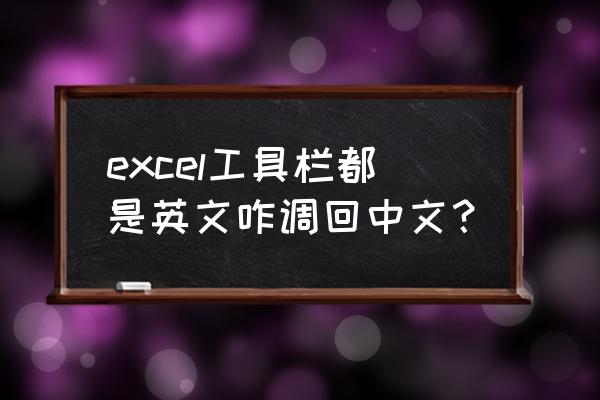 xls工具栏英文切换成中文 excel工具栏都是英文咋调回中文？